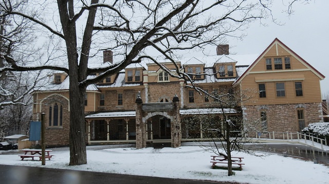 Rock Point School in winter