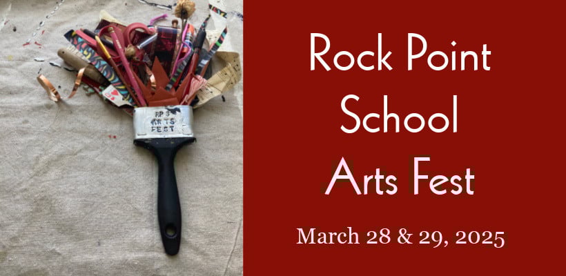 Paintbrush made of art materials like ribbon, construction paper, a gluestick