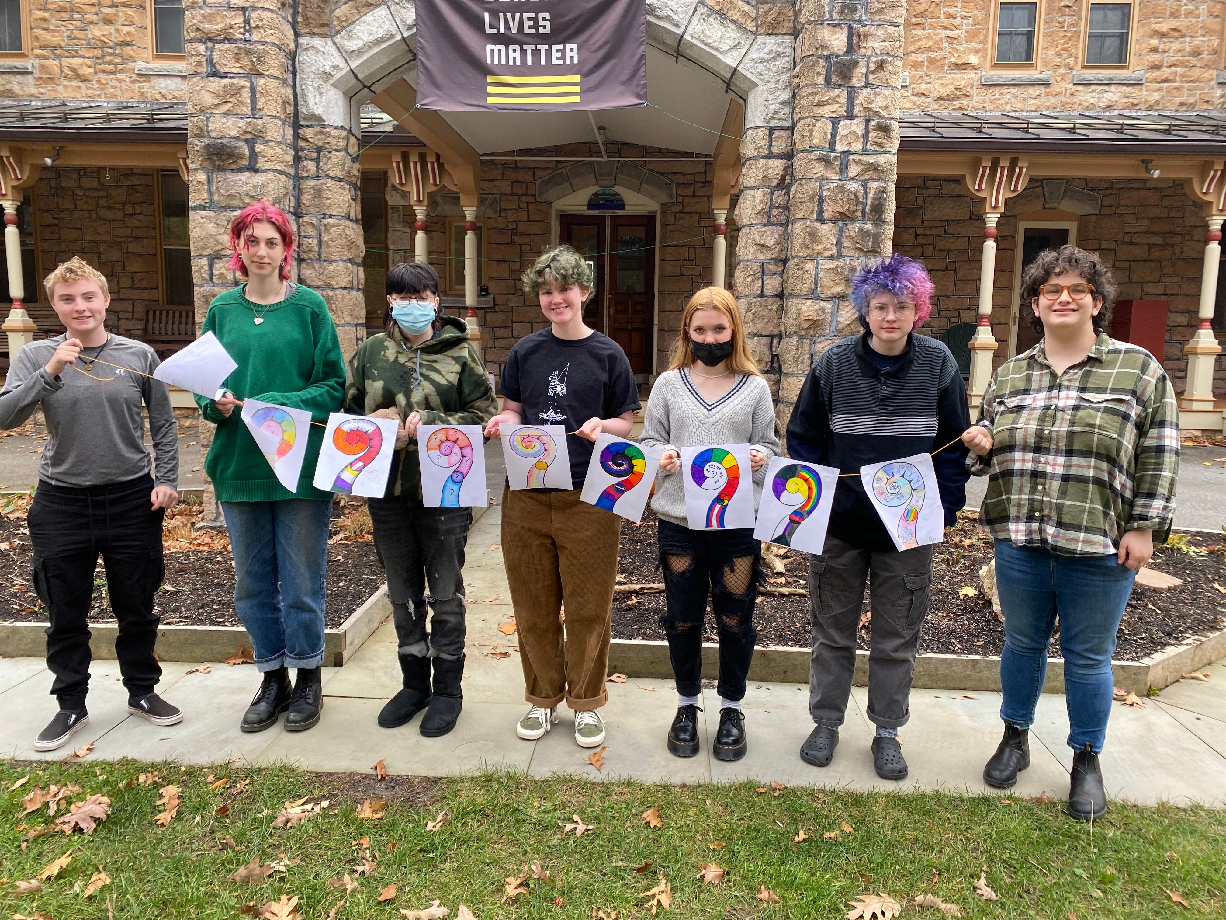 Rock Point School Gender & Sexuality Alliance club outside the school