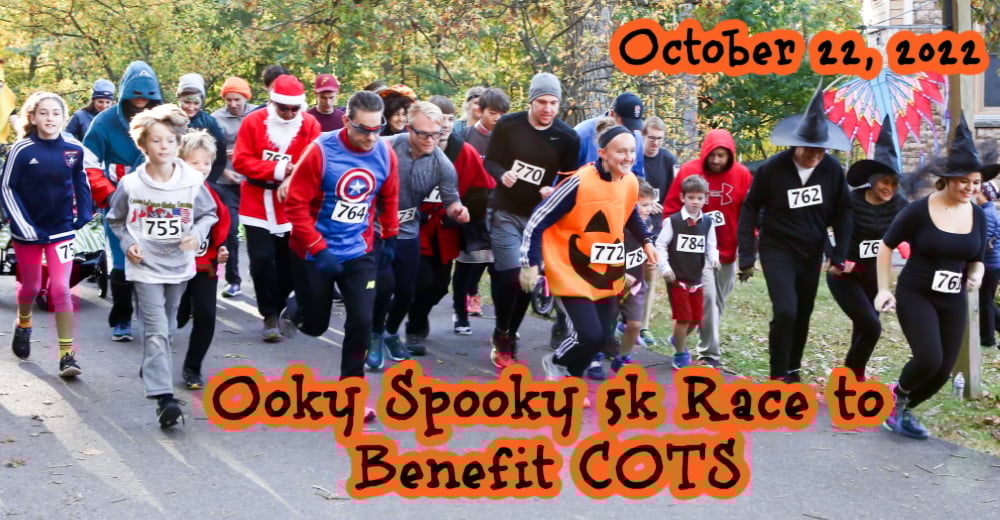 Runners at the start of a costumed 5k race!