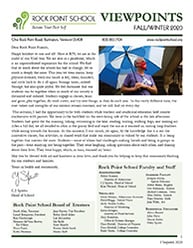 Rock Point School Viewpoints Newsletter Fall-Winter 2020
