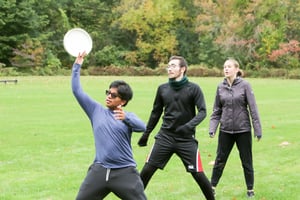Playing Frisbee